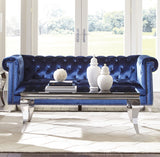 Bleker Tufted Tuxedo Arm Sofa Blue | Coaster | Home Elegance USA