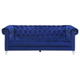 Bleker Tufted Tuxedo Arm Sofa Blue | Coaster | Home Elegance USA