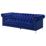 Bleker Tufted Tuxedo Arm Sofa Blue | Coaster | Home Elegance USA