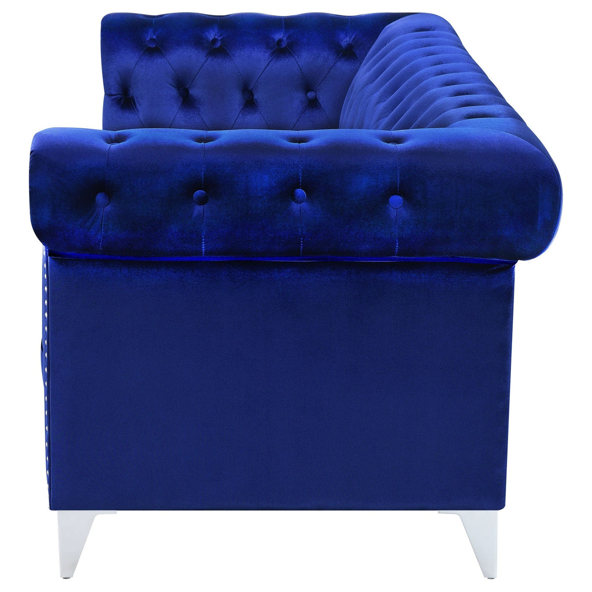 Bleker Tufted Tuxedo Arm Sofa Blue | Coaster | Home Elegance USA