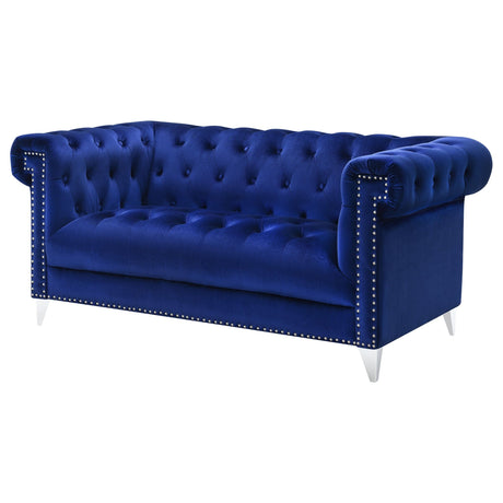 Bleker Tufted Tuxedo Arm Loveseat Blue | Coaster - 509482 - Home Elegance USA - 4