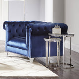 Chair - Bleker Tufted Tuxedo Arm Chair Blue