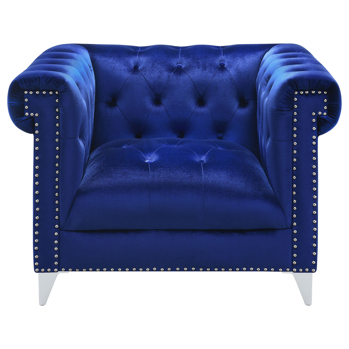 Chair - Bleker Tufted Tuxedo Arm Chair Blue