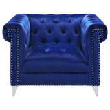 Chair - Bleker Tufted Tuxedo Arm Chair Blue