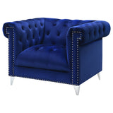 Chair - Bleker Tufted Tuxedo Arm Chair Blue