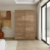 Armoire, 4 Doors, 2 Drawers, 3 Shelves, 70.9' H, Natural Oak  - Bedroom - sold by Home Elegance USA