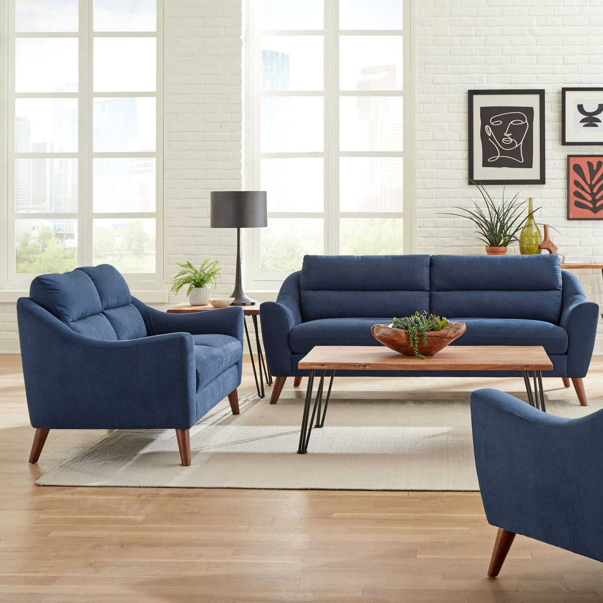 Gano 2 - piece Sloped Arm Living Room Set Navy Blue | Coaster | Home Elegance USA