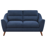 Gano 2 - piece Sloped Arm Living Room Set Navy Blue | Coaster | Home Elegance USA