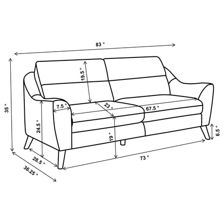 Gano 2 - piece Sloped Arm Living Room Set Navy Blue - 509514 - S2 - image - 12