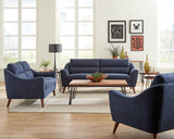 Gano 3 - piece Sloped Arm Living Room Set Navy Blue | Coaster | Home Elegance USA