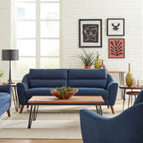 Sofa  - Gano Sloped Arm Upholstered Sofa Navy Blue