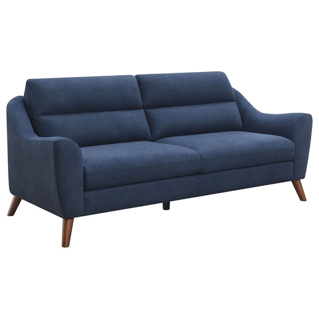 Sofa  - Gano Sloped Arm Upholstered Sofa Navy Blue