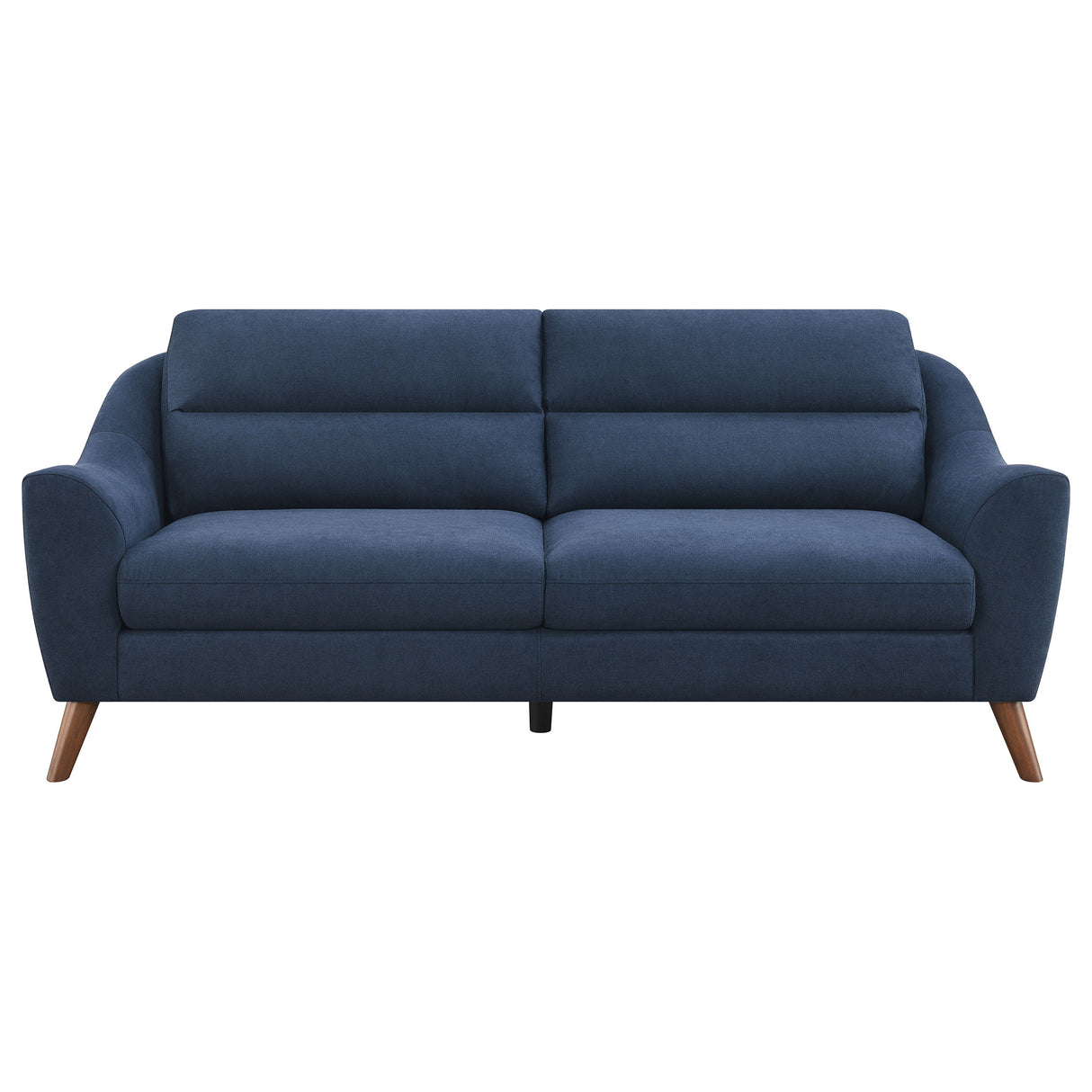 Sofa  - Gano Sloped Arm Upholstered Sofa Navy Blue