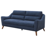 Sofa  - Gano Sloped Arm Upholstered Sofa Navy Blue