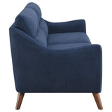 Sofa  - Gano Sloped Arm Upholstered Sofa Navy Blue