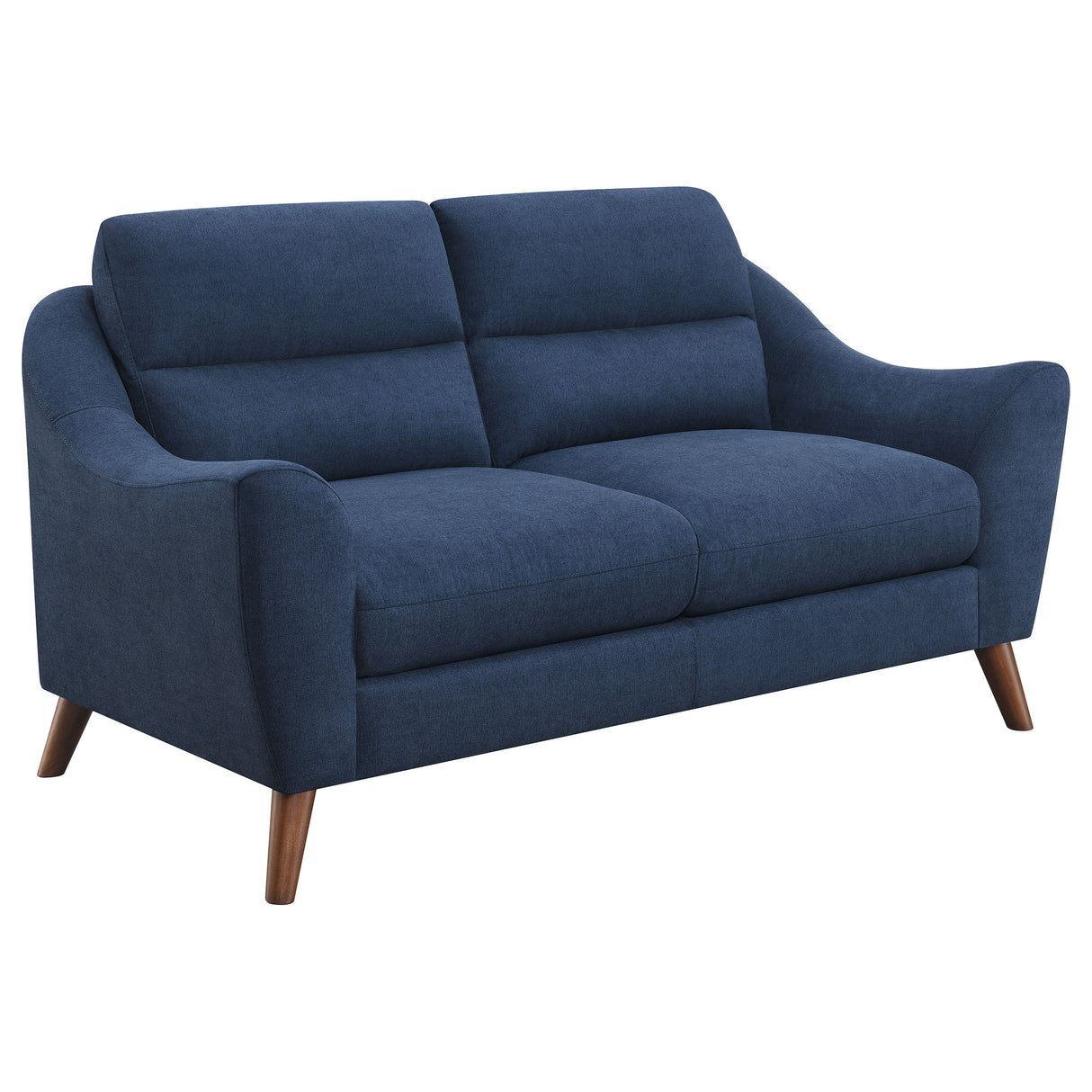 Loveseat - Gano Sloped Arm Upholstered Loveseat Navy Blue