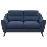 Loveseat - Gano Sloped Arm Upholstered Loveseat Navy Blue