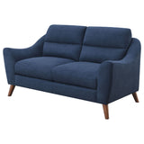 Loveseat - Gano Sloped Arm Upholstered Loveseat Navy Blue