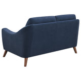 Loveseat - Gano Sloped Arm Upholstered Loveseat Navy Blue