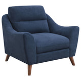 Chair - Gano Sloped Arm Upholstered Chair Navy Blue