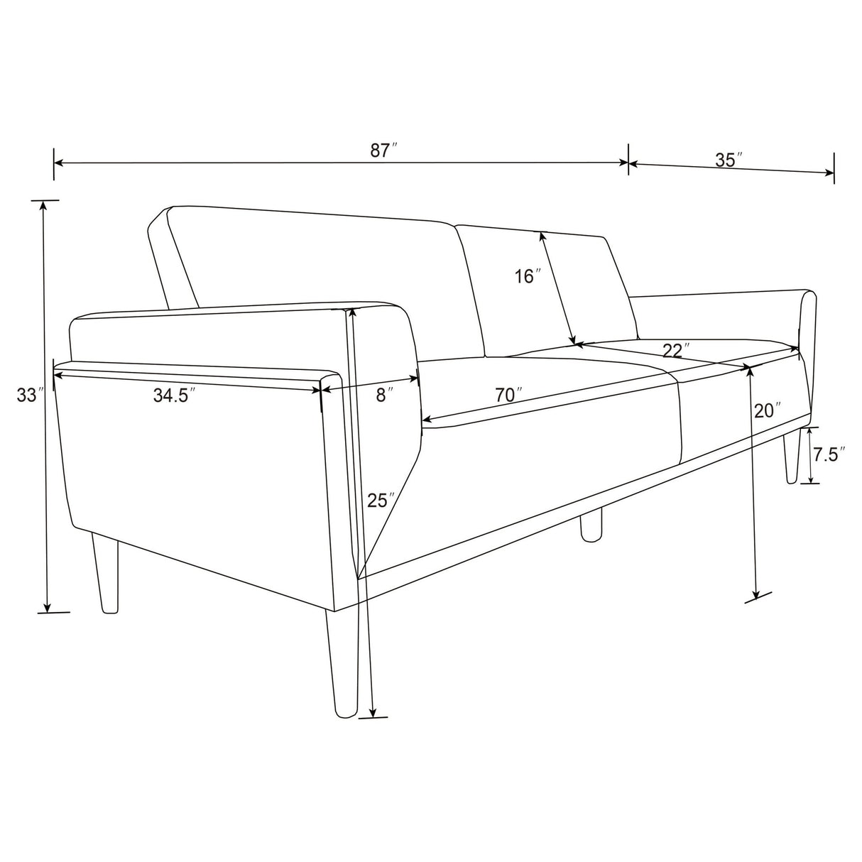 Rilynn 2 - piece Upholstered Track Arms Sofa Set Brown | Coaster | Home Elegance USA