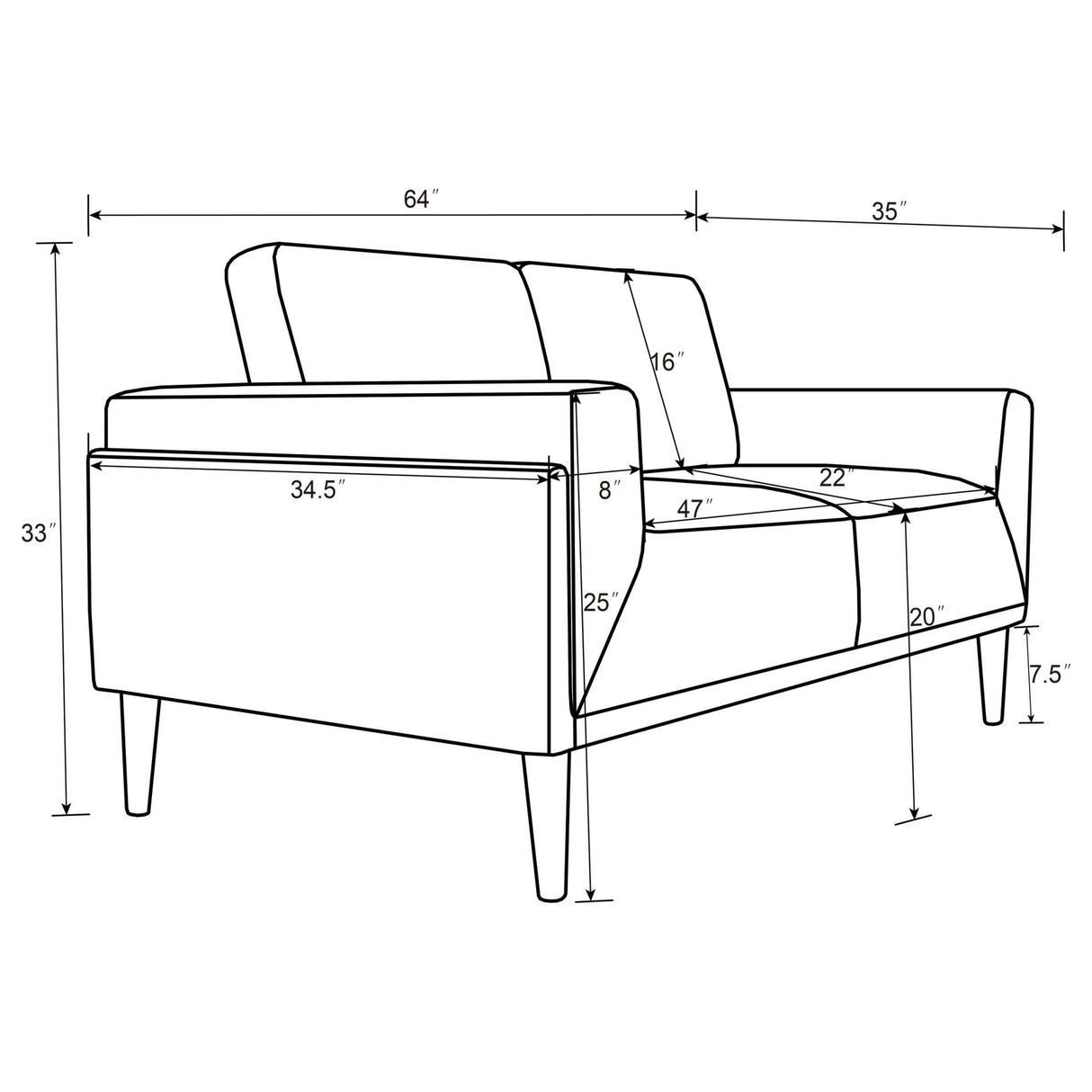 Rilynn 2 - piece Upholstered Track Arms Sofa Set Brown | Coaster | Home Elegance USA