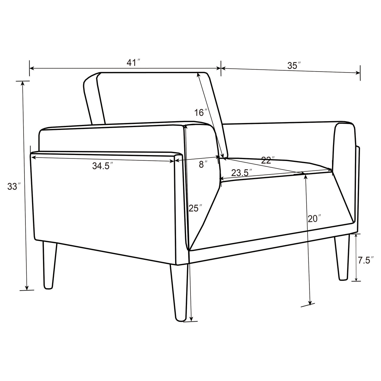 Chair - Rilynn Upholstered Track Arms Chair Brown