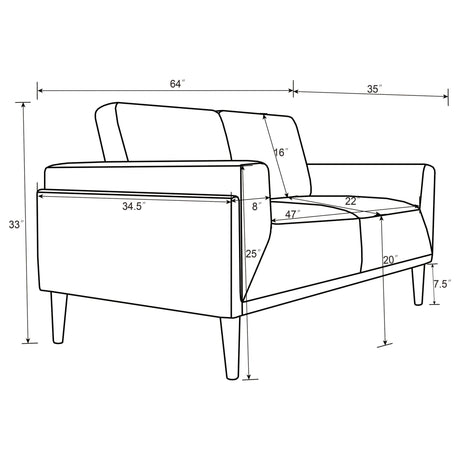 Rilynn 3 - piece Upholstered Track Arms Sofa Set Grey - 509524 - S3 - image - 12