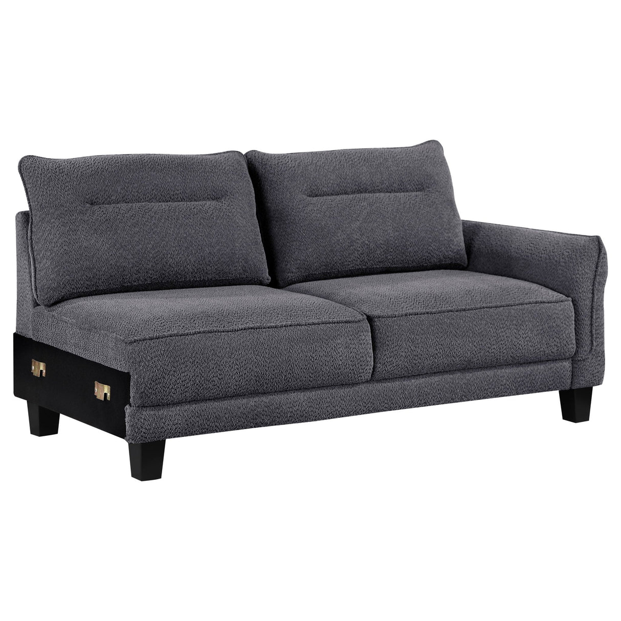 Caspian Upholstered Curved Arms Sectional Sofa Grey | Coaster | Home Elegance USA