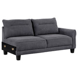 Caspian Upholstered Curved Arms Sectional Sofa Grey | Coaster - 509540 - Home Elegance USA - 4