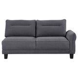 Caspian Upholstered Curved Arms Sectional Sofa Grey | Coaster | Home Elegance USA