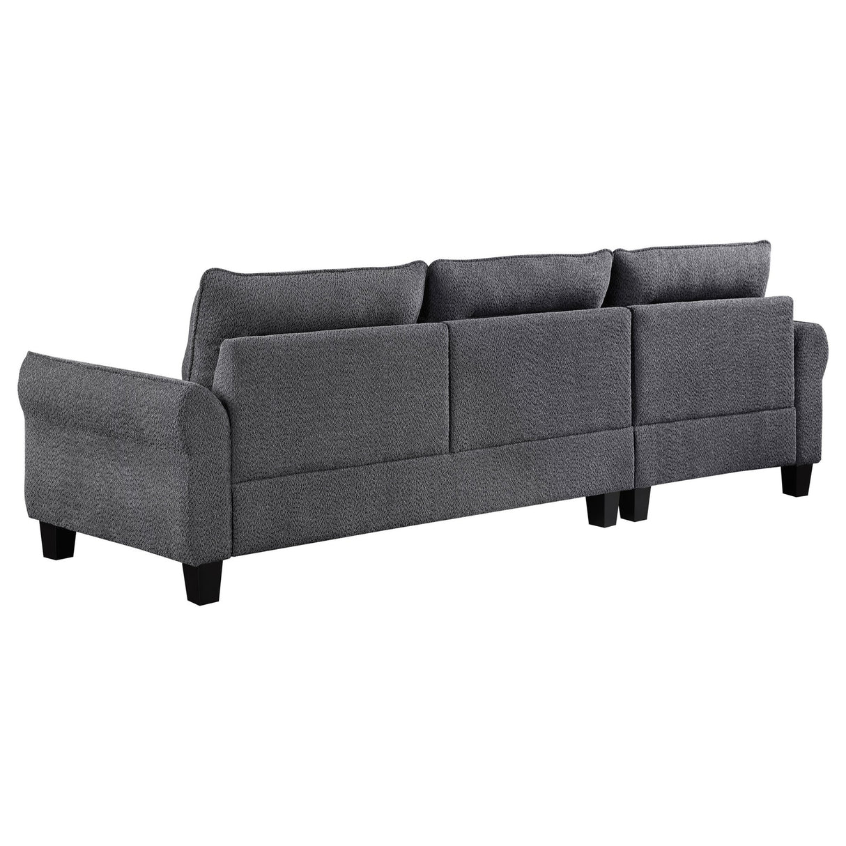 Caspian Upholstered Curved Arms Sectional Sofa Grey | Coaster | Home Elegance USA