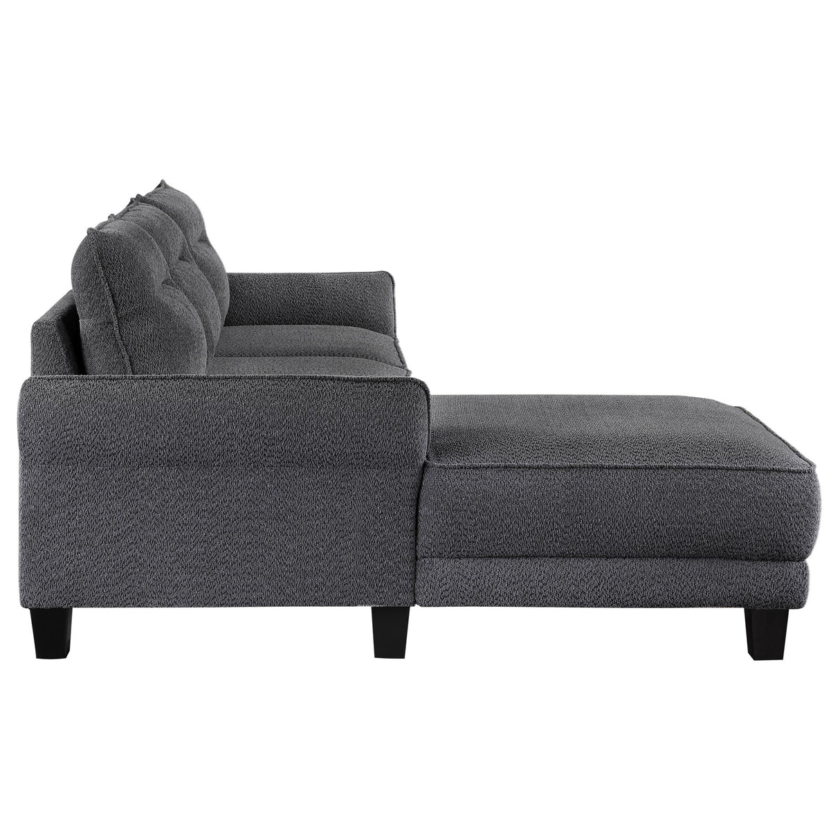 Caspian Upholstered Curved Arms Sectional Sofa Grey | Coaster | Home Elegance USA