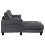 Caspian Upholstered Curved Arms Sectional Sofa Grey | Coaster | Home Elegance USA