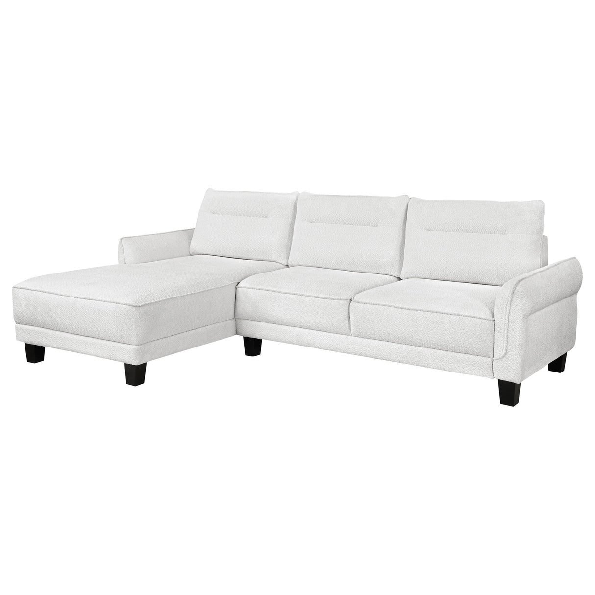 Caspian Upholstered Curved Arms Sectional Sofa White and Black | Coaster | Home Elegance USA