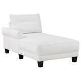 Caspian Upholstered Curved Arms Sectional Sofa White and Black | Coaster | Home Elegance USA