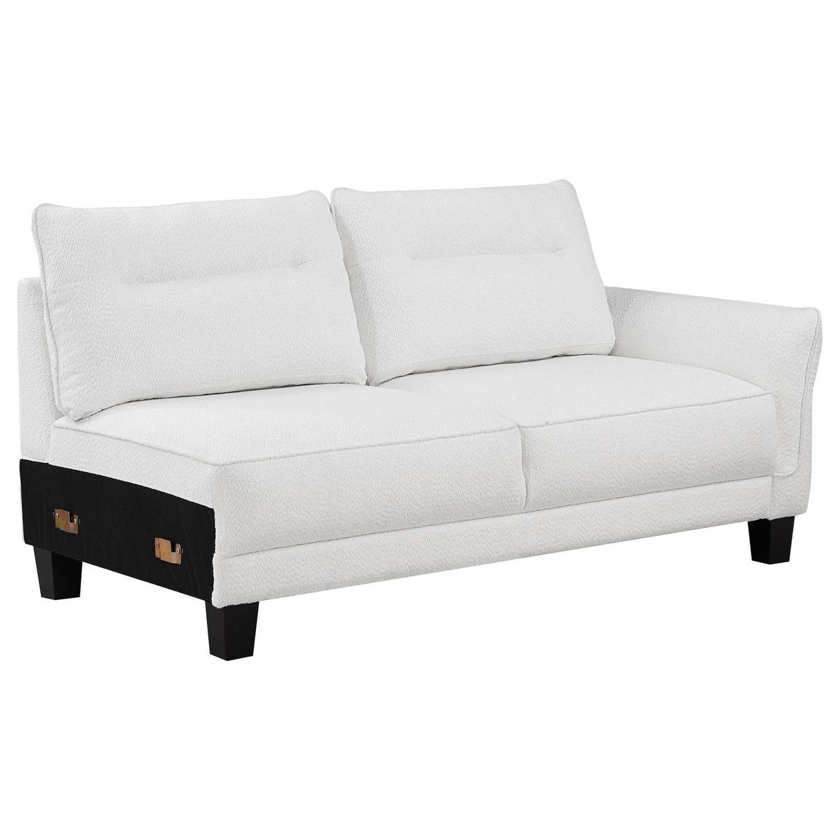 Caspian Upholstered Curved Arms Sectional Sofa White and Black | Coaster - 509550 - Home Elegance USA - 4