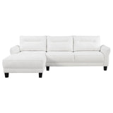 Caspian Upholstered Curved Arms Sectional Sofa White and Black | Coaster | Home Elegance USA