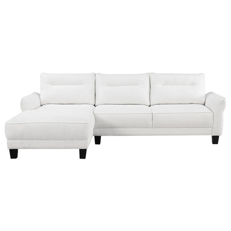 Caspian Upholstered Curved Arms Sectional Sofa White and Black | Coaster | Home Elegance USA