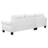 Caspian Upholstered Curved Arms Sectional Sofa White and Black | Coaster | Home Elegance USA