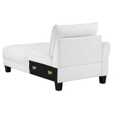 Caspian Upholstered Curved Arms Sectional Sofa White and Black | Coaster - 509550 - Home Elegance USA - 9