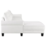 Caspian Upholstered Curved Arms Sectional Sofa White and Black | Coaster | Home Elegance USA