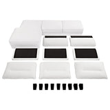 Caspian Upholstered Curved Arms Sectional Sofa White and Black | Coaster | Home Elegance USA