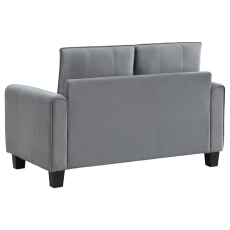 Davis 2 - piece Upholstered Rolled Arm Sofa Grey | Coaster - 509634 - S2 - Home Elegance USA - 9