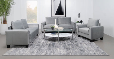 Davis 3 - piece Upholstered Rolled Arm Sofa Grey | Coaster - 509634 - S3 - Home Elegance USA - 1