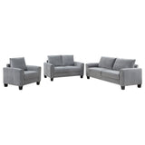 Davis 3 - piece Upholstered Rolled Arm Sofa Grey | Coaster | Home Elegance USA