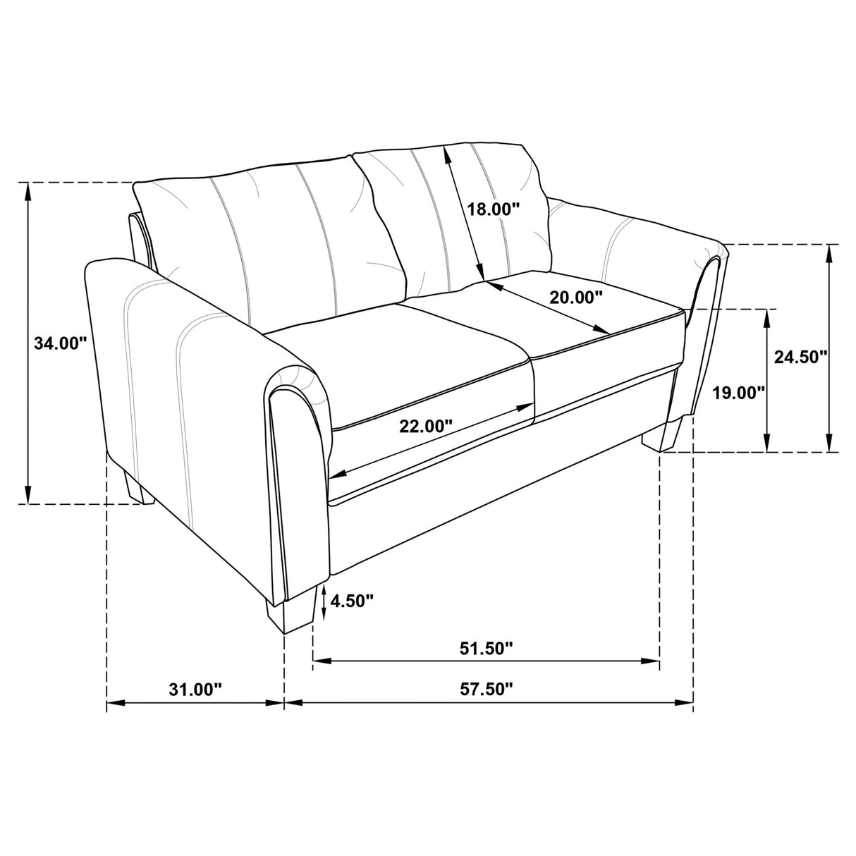 Davis 3 - piece Upholstered Rolled Arm Sofa Grey | Coaster | Home Elegance USA