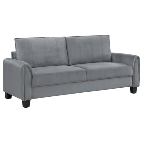 Davis Upholstered Rolled Arm Sofa Grey | Coaster | Home Elegance USA