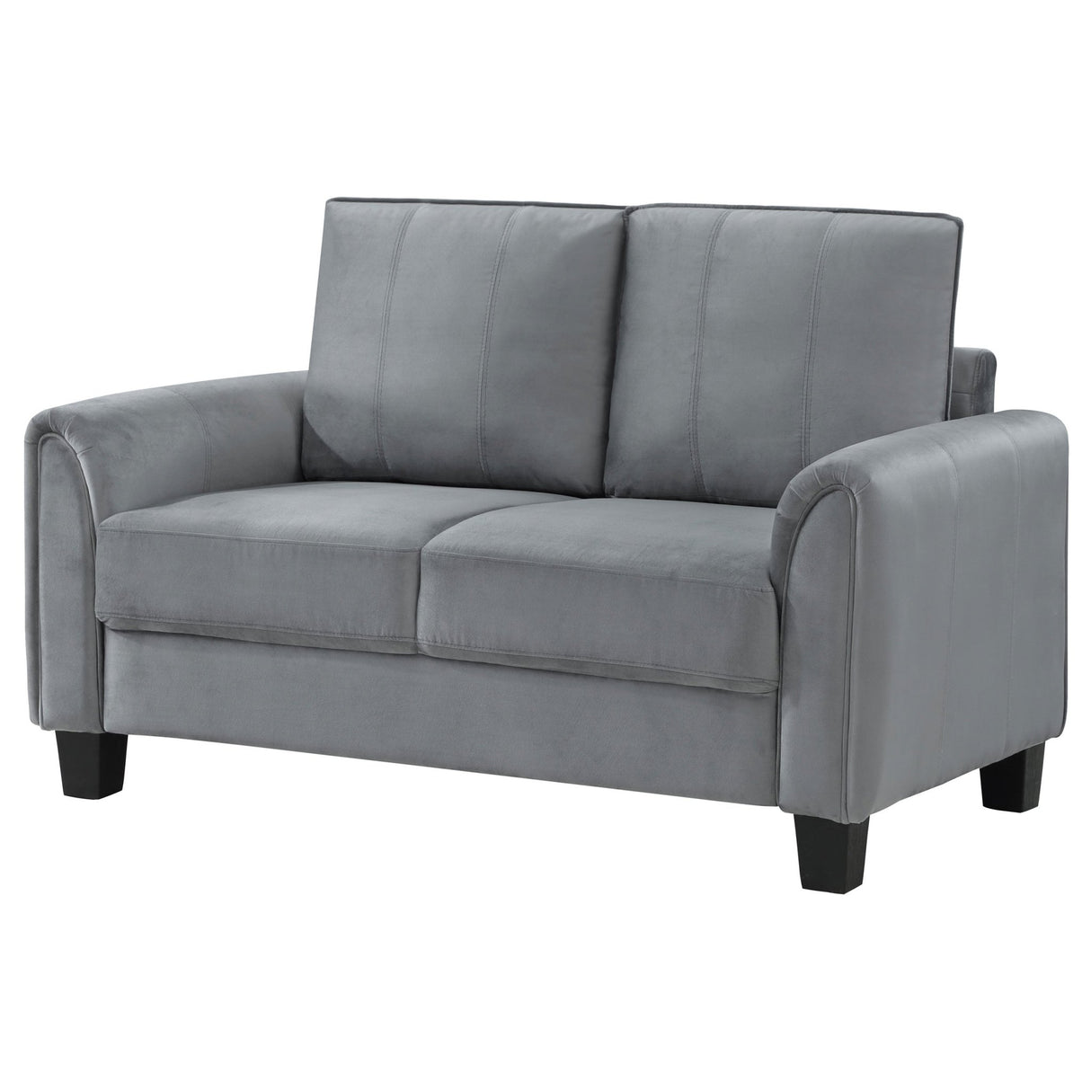 Davis Upholstered Rolled Arm Loveseat Grey | Coaster | Home Elegance USA