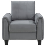Chair - Davis  Upholstered Rolled Arm Accent Chair Grey